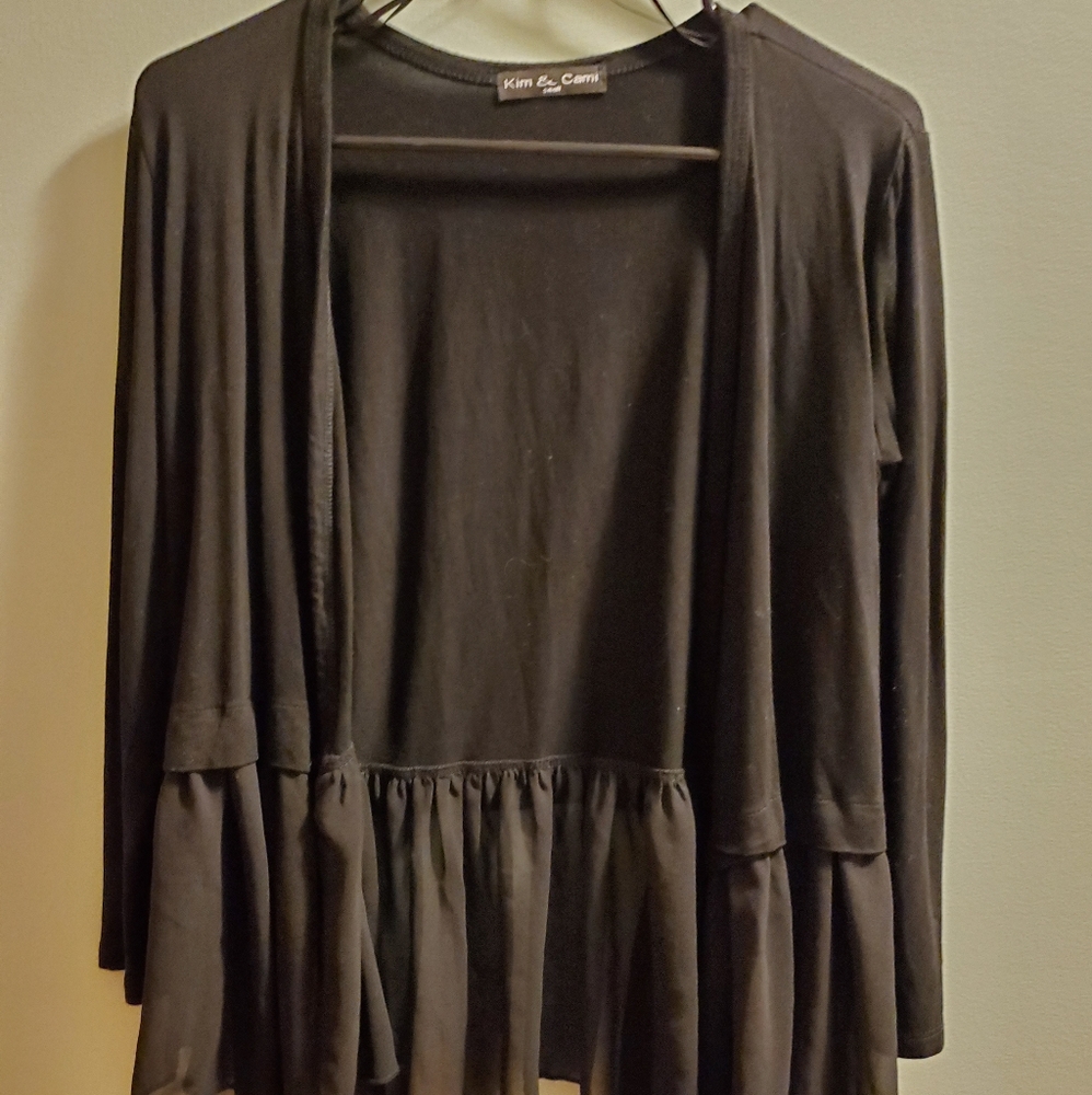 Kim & Cami Black Peplum Blouse